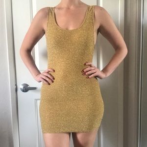 Gold glitter club dress